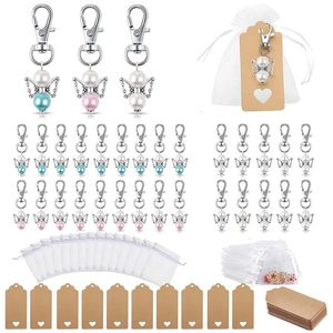 Bag delar Tillbehör Guardian Angel Pendant With Star Keychain Lucky Favors Wedding Baptism Girl Organza 231219