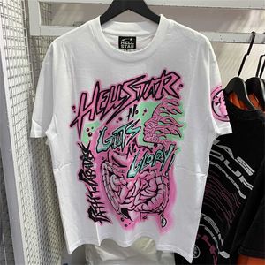 Homens camisetas 2023 camisa de manga curta tee homens mulheres de alta qualidade streetwear hip hop moda camiseta hell star hellstar curto tamanho s-xl