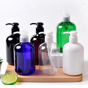 Garrafas de armazenamento 20pcs 300ml vazio vazio preto pet garrafa com bomba de loção redonda para chuveiro gel shampoo líquido sabão limpeza cosmético