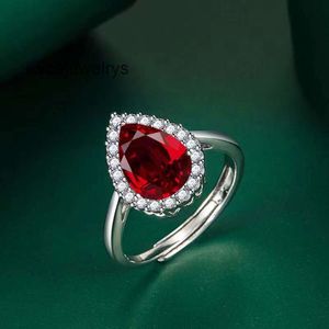 Designer Novo Luz Luxo Luxo Drop Drop Moissanite Ring Ins Amethyst Diamond Ring como presente para namorada