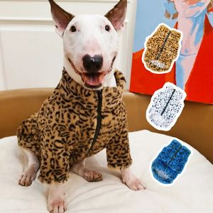 Winter Große Hundekleidung Luxus Leopard Warm Fleece Jacke Overalls Haustierkleidung für Big Dogs French Bulldog Bull Terrier 231220