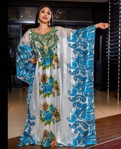 Ethnische Kleidung Afrikanisches Kleid für Frauen 2023 Frühling Sommer Afrika Polyester Druck Lange Roben Muslim Abaya Kleidung Herbstkleider