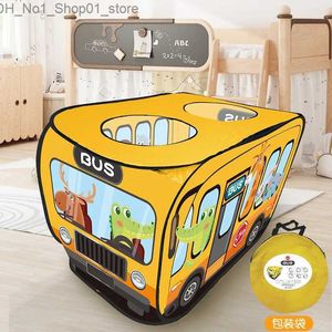 Spielzeugzelte Kinder Outdoor Toy Game House Zelt Cartoon Bus Room Interactive Game House Automatisches Pop-up-Spiel im Zelt Q231220