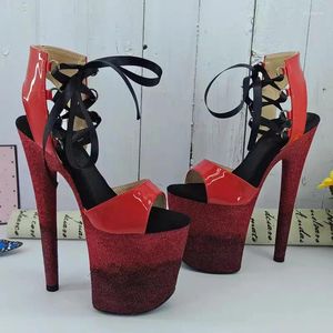 Sandalet lajianjinxia 20cm/8inch pu üst seksi egzotik kadın/kız platform moda yüksek topuklu kutup dans ayakkabıları 051