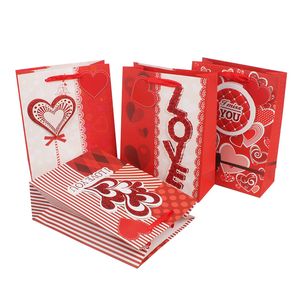 Yüksek dereceli kağıt torba torba Sevgililer Günü Aşk Beyaz Kart Hediye Çantası Kağıt Çantası