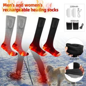 4000mAh Electric Heated Socks Boot Feet Warmer DC Rechargable Battery Warm Sock 3 Heat Level For Winter Skiing 231219