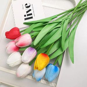 Fiori decorativi Tulipano Fiore Bouquet artificiale 10 pezzi Schiuma PE Finta Decorazione di nozze Regalo per il giardino della casa