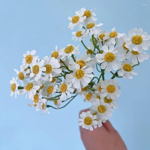 Decorative Flowers 10 Heads/Branch Silk Dasiy Artificial Stamen Small Daisy For Wedding Decoration Home Decor Fake