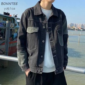 Kurtki męskie kurtki dla mężczyzn jeansowe ładunki przystojne nastolatki Casual Streetwear Japońska stylowa moda chaqueta jesna wiosna popularna s-3xll231026