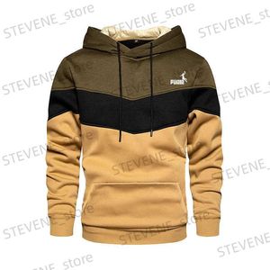 Felpe con cappuccio da uomo Felpe con cappuccio patchwork stampato moda da uomo Felpe con cappuccio splicing moda uomo primavera streetwear sportivo pullover cappotti da uomo T231220