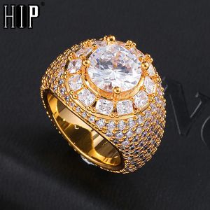 Band Rings Hip Hop Bling Iced Out Baguette Big Clustered Band Cubic Zircon Rings Tready Copper Zirconia Ring For Men Jewelry 231219