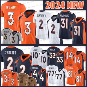 3 Russell Wilson Fußballtrikot Justin Simmons Javonte Williams Pat Surtain II Jerry Jeudy Courtland Sutton John Elway Champ Bailey Ja'Quan McMillian Josey Jewell