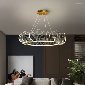 Lâmpadas pendentes moderna flor acrílica LED luz para sala de estar jantar nórdico simples quarto candelabro