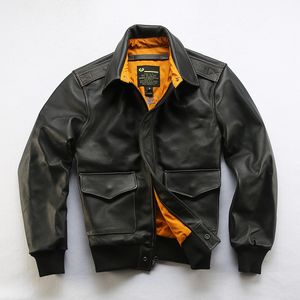 Jaqueta de bombardeiro voador de couro genuíno casaco masculino motociclista tops sobretudo marrom preto plus size s-4xl roupas de mola