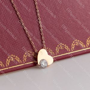 Classic Love Pendant Necklace Designer Women Diamond Necklace High Quality Sterling Silver Jewelry Lady Anniversary Gift With Box