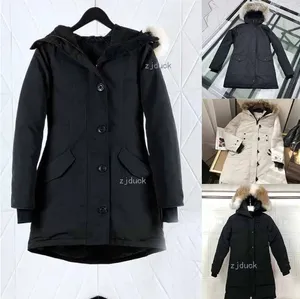 Famous Women Designer Winter Down jackets Femme REAL wolf Fur PARKA Hiver Warm Windproof Thicken Fourrure Hooded Jacket Manteaus Doudoune waterproof