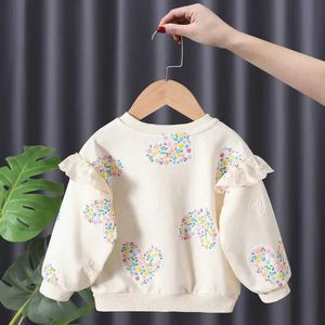 Pullover Cute Kids Clothing Autumn New Fine Cotton Top Fashion Love Sweater Compless Girl Ropa de Nial231215