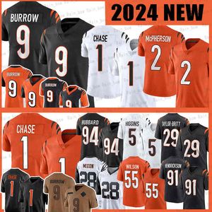 9 Joe Burrow 1 Ja'marr Chase Football Jersey 94 Sam Hubbard Logan Wilson Trey Hendrickson Logan Wilson Evan McPherson Tee Higgins Cam Taylor-Britt Mixon Chidobe Awuzie