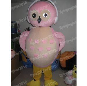 Costume da mascotte gufo rosa di Halloween, personaggio a tema anime dei cartoni animati, abito di carnevale, vestito operato da performance natalizie per uomini e donne, abiti pubblicitari