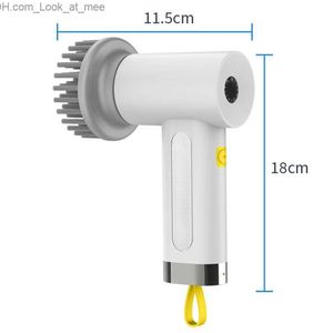 Cleaning Brushes Electric Spin Scrubber Portable Cordless Power Brush for Bathroom Kitchen Sink IPX6 Waterproof 2 Rotating Speeds 3 Head Q231221