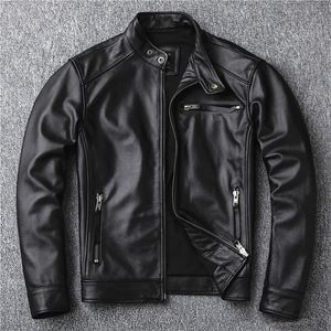 Men s Fur Faux classic motor style black genuine leather Jacket fashion men casual Leather coat street biker wholesales 231219