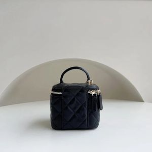 10A Borsa per trucco di qualità con specchio retrò Borsa per trucco in pelle di agnello Piccola vanità con catena Borsa a tracolla in pelle Borse da sera con scatola b28