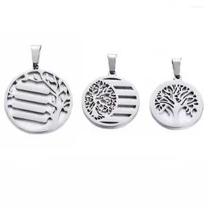 Pendant Necklaces 1pc Stainless Steel Tree Of Life Tag Hollow Custom Family Member Name Charm Jewelry Finding DIY Pendants Birthday Gift