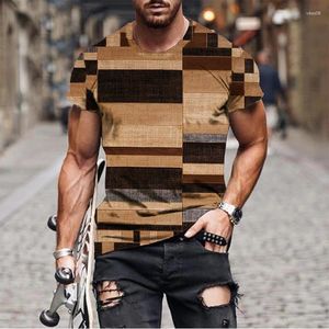 T-shirt da uomo Plaid estivo T-shirt con stampa 3D Moda Uomo Donna O-Collo Manica corta T-shirt oversize Harajuku Streetwear Uomo Bambini Top