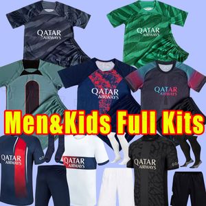 2023 2024 soccer jerseys maillot de foot MBAPPE HAKIMI MARQUINHOS VERRATTI football shirt 23 24 SERGIO RAMOS FABIAN hommes enfants kids KIT goalkeeper full sets