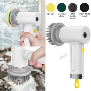 Cleaning Brushes Electric Spin Scrubber Portable Cordless Power Brush for Bathroom Kitchen Sink IPX6 Waterproof 2 Rotating Speeds 3 Head Q231219