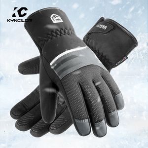 Black Winter Warm Full Waterproof Fingers Cycling Outdoor Sports Running Motorcycle Snowboard Touch Screen Fleece Skiing Gloves 231220