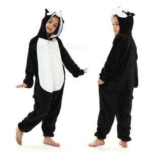 Cartoon Animal Fox Panda Wolf Kigurumi piżama dla chłopców dziecięcych dzieci odzież domowa Dziewczyna Dziewczyna Unicorn Pijamas Nightwears PJs 231219