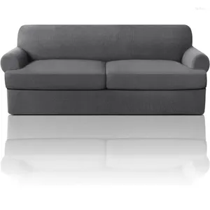 Kudde T Sofa Slipcover 3 stycken täcker för mjuka soffa täckmöbler