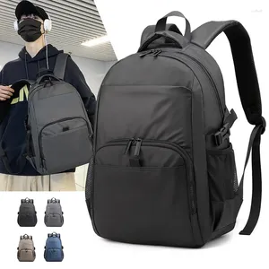 Zaino in nylon impermeabile da uomo semplice borsa da scuola per studenti universitari maschili per laptop da viaggio di grande capacità