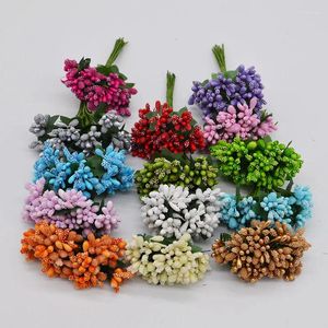 Dekoratif Çiçekler Yapay Mulberry Başkanları için Diy Bitkiler Düğün Partisi Scrapbooking Craft Dekorasyonu 24 PC LOT