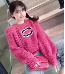 Womens Luxury brands Designers Sweater pink Letters Pullover Men S Hoodie Long Sleeve Sweatshirt Embroidery Knitwear Winter Clothes CC Interlocking jumpers51