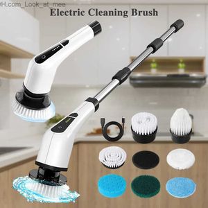 Cleaning Brushes 7 in 1 Electric Cleaning Brush Rotating for Kitchen Windows Cleaner Floor Mop Bathroom Toilet Electric Brush Machine Car Polish Q231220