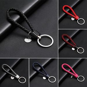 Bag Parts Accessories PU Leather Braided Woven Rope Wristlet Keychain Strap For Men Women Quality DIY Key Chains Car Ring Jewelry 231219