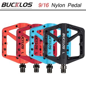 BUCKLOS Pedali bici Pedali bicicletta in nylon ultraleggero Doppio cuscinetto Pedale mountain bike Pedale MTB antiscivolo Parte bicicletta 231220