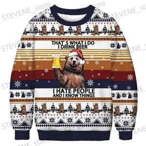 Men's Hoodies Sweatshirts 2023 Christmas Hoodies Men's Sweatshirts Funny Animal Graphics Apparel Long Sleeve Tops Oversized Hoodies Men Christmas Clothing T231220