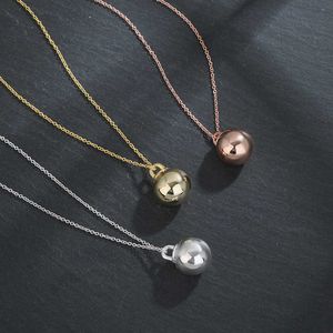 Designer Brand Tiffays 925 Sterling Silver Style Simple Round Ball Necklace Light Luxury Tiffaysins just chain