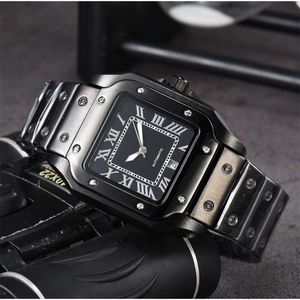 Assista Designer Watch Casal Carti Mechanical Automatic Men's Pin Quartz Square Watch com segundo calendário de movimento de varredura All Steel Watch Black Knight