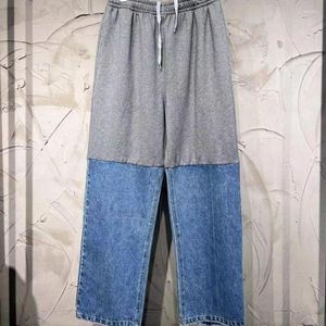 Pantaloni da donna Pantaloni in maggese di lusso Design originale Patchwork Tendono jeans strappati unisex