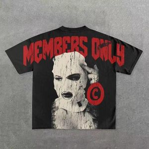 Herr t shirts streetwear tshirt y2k mens hip hop grafisk tryck rund hals överdimensionerad harajuku gotisk kortärmad toppkläder