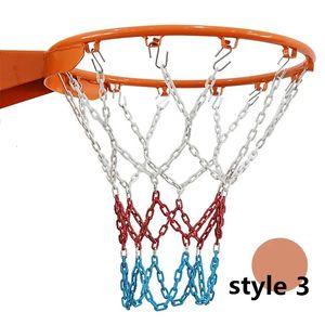 Canestro da basket per esterni Lndoor Pallacanestro pesante Rete metallica Catena antiruggine Anelli da basket in acciaio Accessori standard da basket 231220