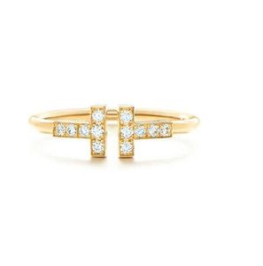 Tiffanyjewelry Designerin Frau Ring Luxus Gold Ring 925 Serling Silver Plate 18k Roségold Eröffnung Diamant Halbhochzeitstag für Frauen Geschenk mit Box 842