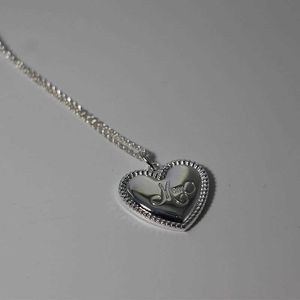 Designer Brand Heart Necklace Female Tiffays shaped English Hanging Tag Rose Gold Sterling Silver 925 Key Lock Bone With logo