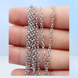 Navio joias inteiras 10 peças lote liso aço inoxidável prata fina 3mm redondo rolo corrente colar joias fashion femininas 79685431190296