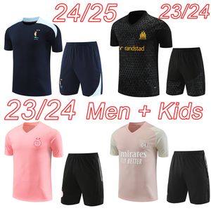 French club Pre-Match Shirt 2024 MaRseillEs Algeria Mens Kids training jersey kit 23 24 25 franch MBAPPE boys sets tracksuits football jerseys kits camiseta maillot