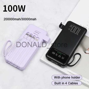 Mobiltelefon Power Banks 100W Power Bank 30000MAH Super Fast Charging för Huawei Samsung Portable Extern Batteriladdare för iPhone Xiaomi PowerBank J231220